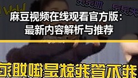 麻豆视频在线观看官方版：最新内容解析与推荐