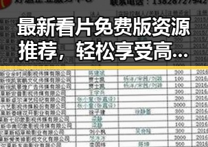 最新看片免费版资源推荐，轻松享受高清内容