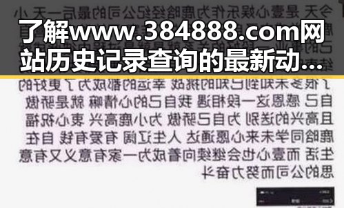 了解www.384888.com网站历史记录查询的最新动态与应用